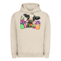 Pigment French Oak Happy Easter Cow Easter Day Urban Hoodie - Neo Western