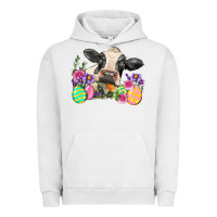 Pigment Lunar Rock Happy Easter Cow Easter Day Urban Hoodie - Neo Western