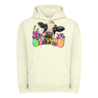 Pigment Pistachio Happy Easter Cow Easter Day Urban Hoodie - Neo Western