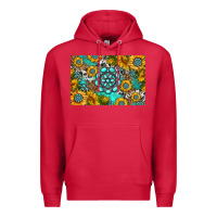 Cardinal western turquoise and sunflowers skinny metal can holder Premium Hoodie - HRA Design Shop