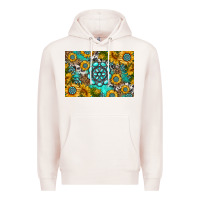 Pale Pink western turquoise and sunflowers skinny metal can holder Premium Hoodie - HRA Design Shop