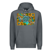 Rock western turquoise and sunflowers skinny metal can holder Premium Hoodie - HRA Design Shop
