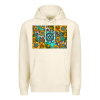 Tofu western turquoise and sunflowers skinny metal can holder Premium Hoodie - HRA Design Shop