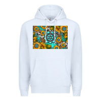 White western turquoise and sunflowers skinny metal can holder Premium Hoodie - HRA Design Shop