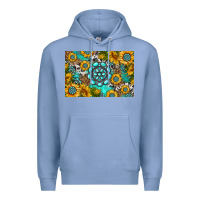 Colony Blue western turquoise and sunflowers skinny metal can holder Premium Hoodie - HRA Design Shop