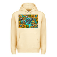 Pina Colada western turquoise and sunflowers skinny metal can holder Premium Hoodie - HRA Design Shop