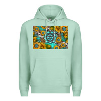 Seafoam western turquoise and sunflowers skinny metal can holder Premium Hoodie - HRA Design Shop