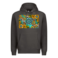 Smoke western turquoise and sunflowers skinny metal can holder Premium Hoodie - HRA Design Shop