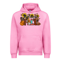 Fuchsia Pink Welcome Fall Pumpkin Urban Hoodie - CowhideDigitalArt