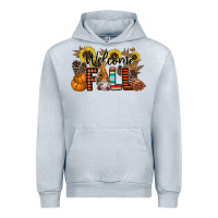 Heather Grey Welcome Fall Pumpkin Urban Hoodie - CowhideDigitalArt