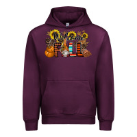 Mauve Wine Welcome Fall Pumpkin Urban Hoodie - CowhideDigitalArt