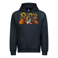 Navy Welcome Fall Pumpkin Urban Hoodie - CowhideDigitalArt