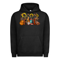 Pigment Black Welcome Fall Pumpkin Urban Hoodie - CowhideDigitalArt