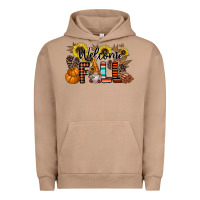 Pigment Burro Welcome Fall Pumpkin Urban Hoodie - CowhideDigitalArt