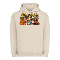 Pigment French Oak Welcome Fall Pumpkin Urban Hoodie - CowhideDigitalArt