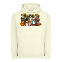 Pigment Pistachio Welcome Fall Pumpkin Urban Hoodie - CowhideDigitalArt