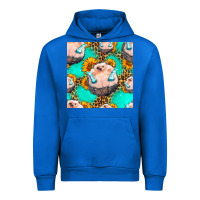 Cobalt hedgehog western seamless pattern Urban Hoodie - HRA Design Shop
