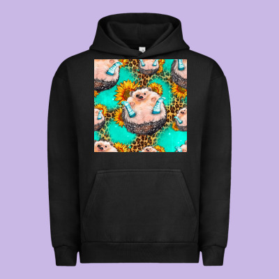 Hedgehog Western Seamless Pattern Urban Hoodie Designed By Hra Design Shop