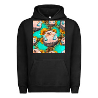 Pigment Black hedgehog western seamless pattern Urban Hoodie - HRA Design Shop
