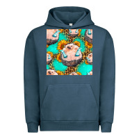Pigment Midnight Navy hedgehog western seamless pattern Urban Hoodie - HRA Design Shop
