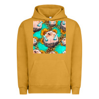 Pigment Peanut Butter hedgehog western seamless pattern Urban Hoodie - HRA Design Shop