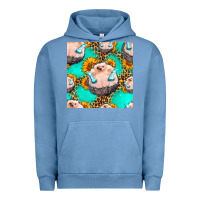 Pigment Pebble Blue hedgehog western seamless pattern Urban Hoodie - HRA Design Shop