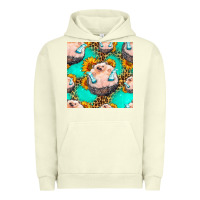 Pigment Pistachio hedgehog western seamless pattern Urban Hoodie - HRA Design Shop