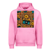 Fuchsia Pink western sunflowers camera seamless pattern Urban Hoodie - HRA Design Shop