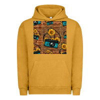 Pigment Peanut Butter western sunflowers camera seamless pattern Urban Hoodie - HRA Design Shop