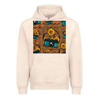 Sandshell western sunflowers camera seamless pattern Urban Hoodie - HRA Design Shop