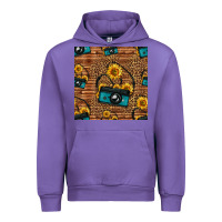 Tulip western sunflowers camera seamless pattern Urban Hoodie - HRA Design Shop