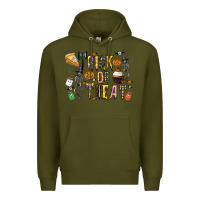 Army Green trick or treat Premium Hoodie - CowhideDigitalArt