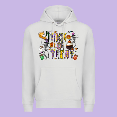 Trick Or Treat Premium Hoodie Designed By Cowhidedigitalart