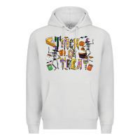 Dove Grey trick or treat Premium Hoodie - CowhideDigitalArt