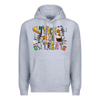 Heather Grey trick or treat Premium Hoodie - CowhideDigitalArt