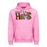 Fuchsia Pink welcome to our home Urban Hoodie - CowhideDigitalArt
