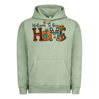 Pigment Oil Green welcome to our home Urban Hoodie - CowhideDigitalArt