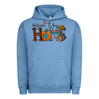 Pigment Pebble Blue welcome to our home Urban Hoodie - CowhideDigitalArt