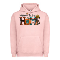 Pigment Salmon welcome to our home Urban Hoodie - CowhideDigitalArt