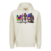 Oatmeal Heather witch please Premium Hoodie - CowhideDigitalArt