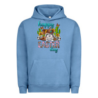 Pigment Pebble Blue Happy Easter Day Rodeo Urban Hoodie - Neo Western