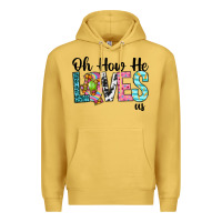 Antique Gold Oh how he loves us Premium Hoodie - Neo Western