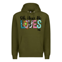 Army Green Oh how he loves us Premium Hoodie - Neo Western