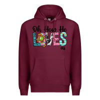 Burgundy Oh how he loves us Premium Hoodie - Neo Western