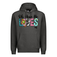 Charcoal Heather Oh how he loves us Premium Hoodie - Neo Western