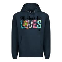 Navy Oh how he loves us Premium Hoodie - Neo Western