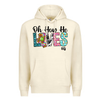 Sandshell Oh how he loves us Premium Hoodie - Neo Western