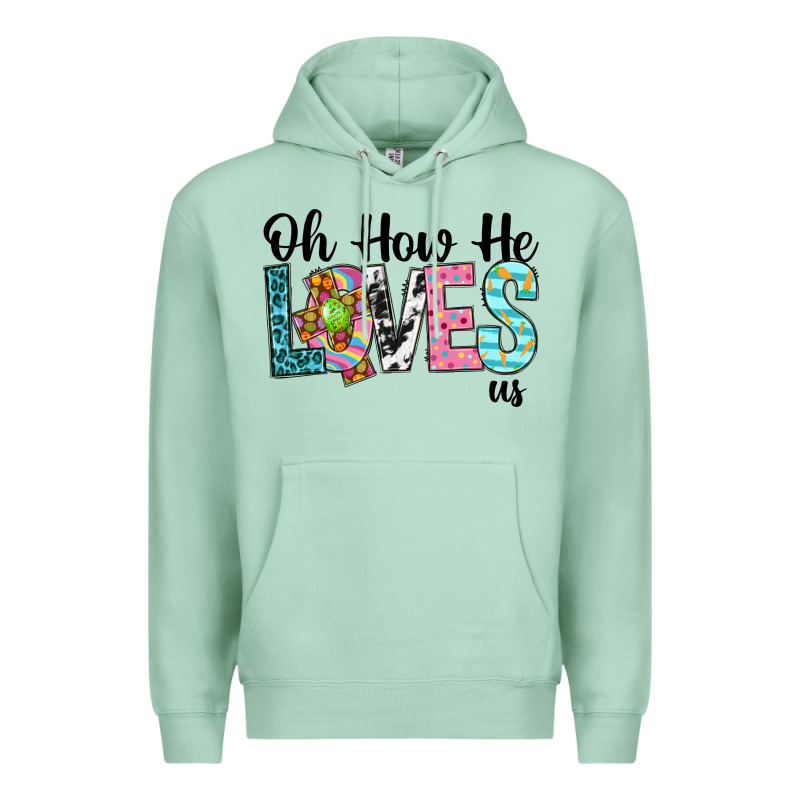 Oh How He Loves Us Premium Hoodie by Neo Western | Teevron