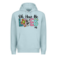 Blue Mist Oh how he loves us Premium Hoodie - Neo Western