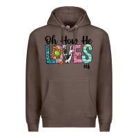 Coffee Oh how he loves us Premium Hoodie - Neo Western